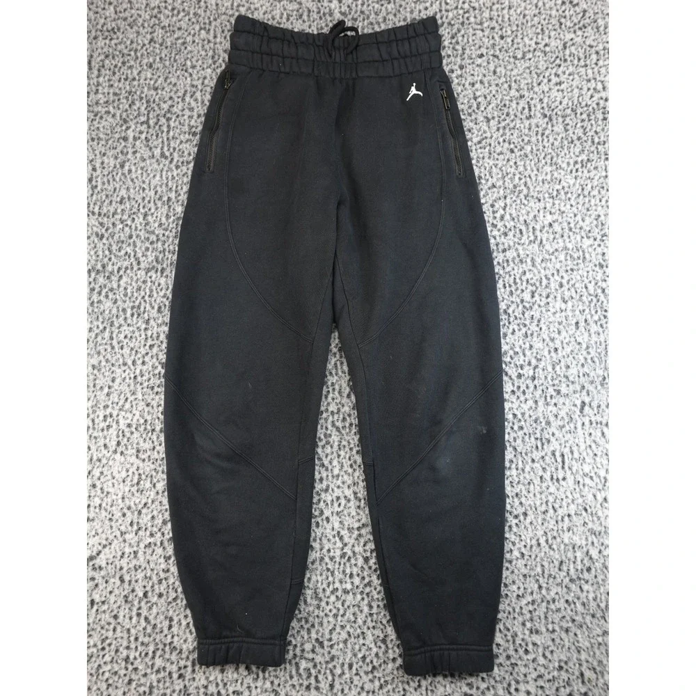 Jordan Sweatpants Men Size S Black Zipper Pockets‎ CQ6673-010 Joggers